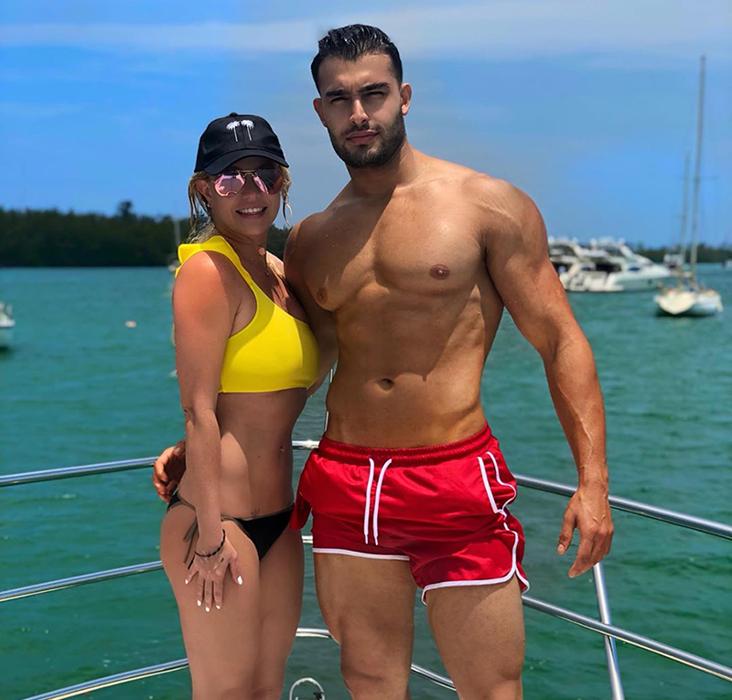 The singer with her current partner.