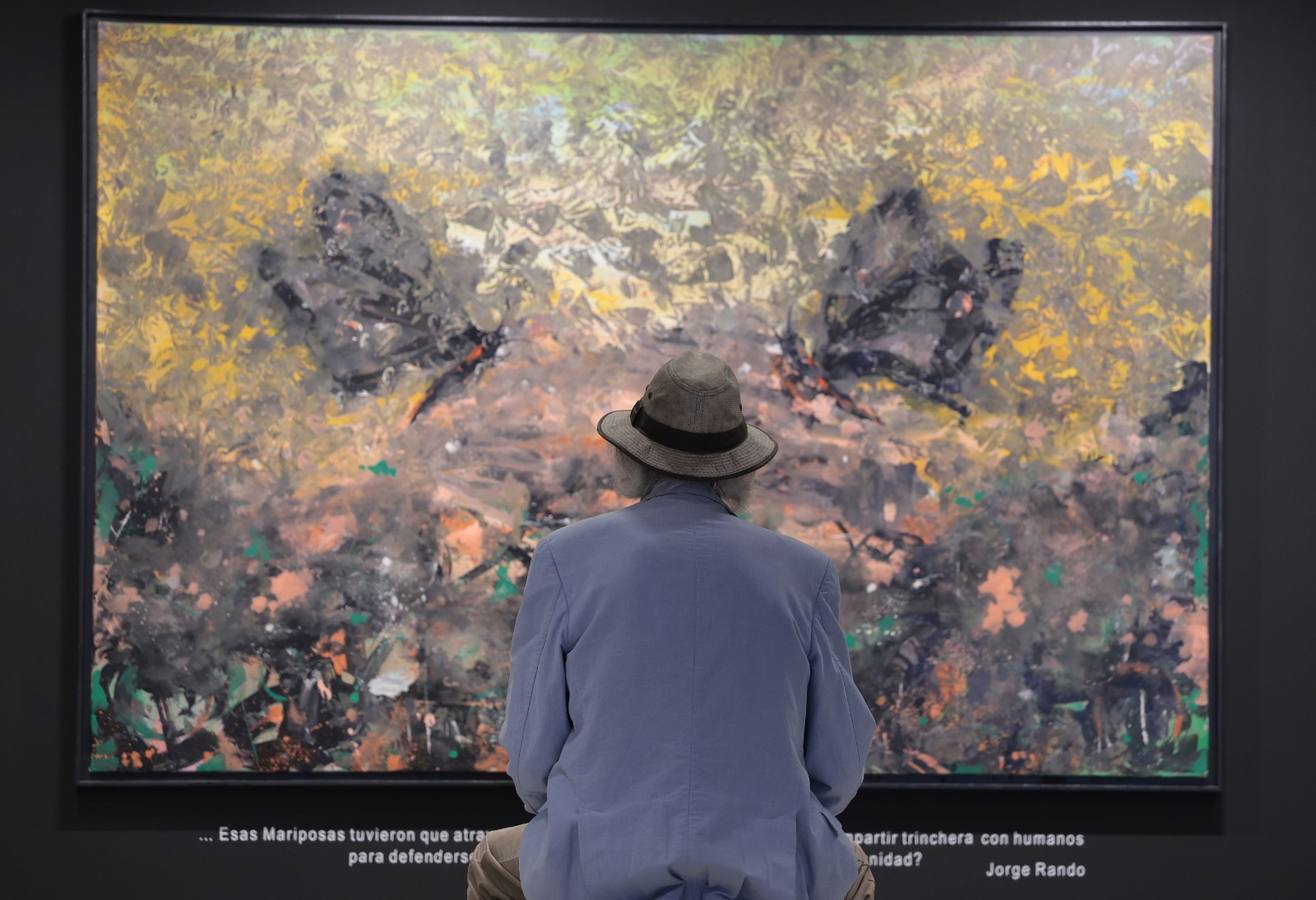 The artist from Malaga confronts his youthful work with his latest creation, a lament for humanity.