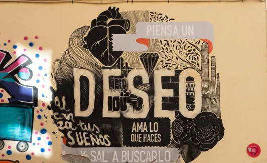 The mural created by BoaMistura for MAUS, found on Calle San Lorenzo. 