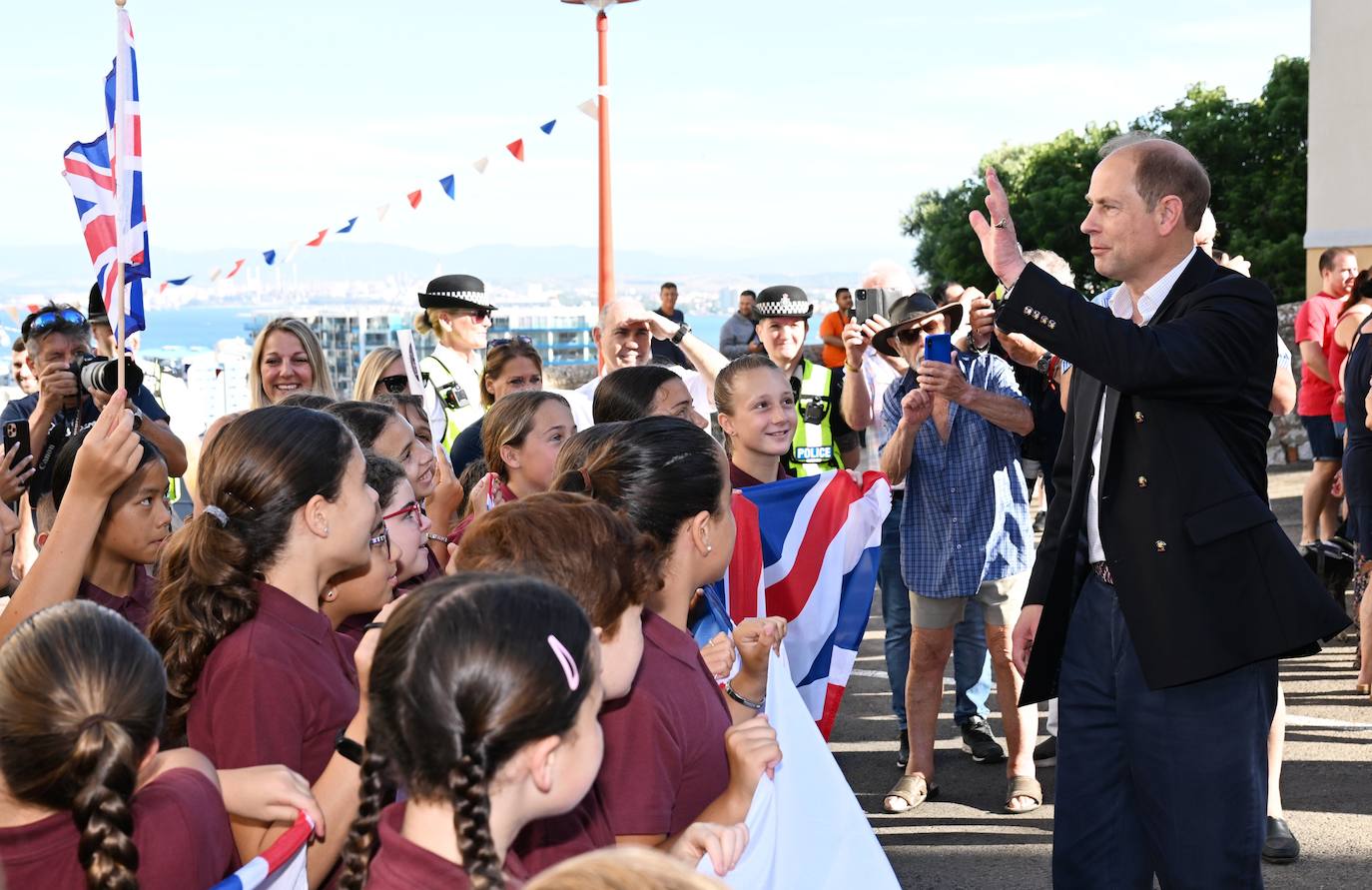The Earl and Countess of Wessex during their second royal visit to the Rock