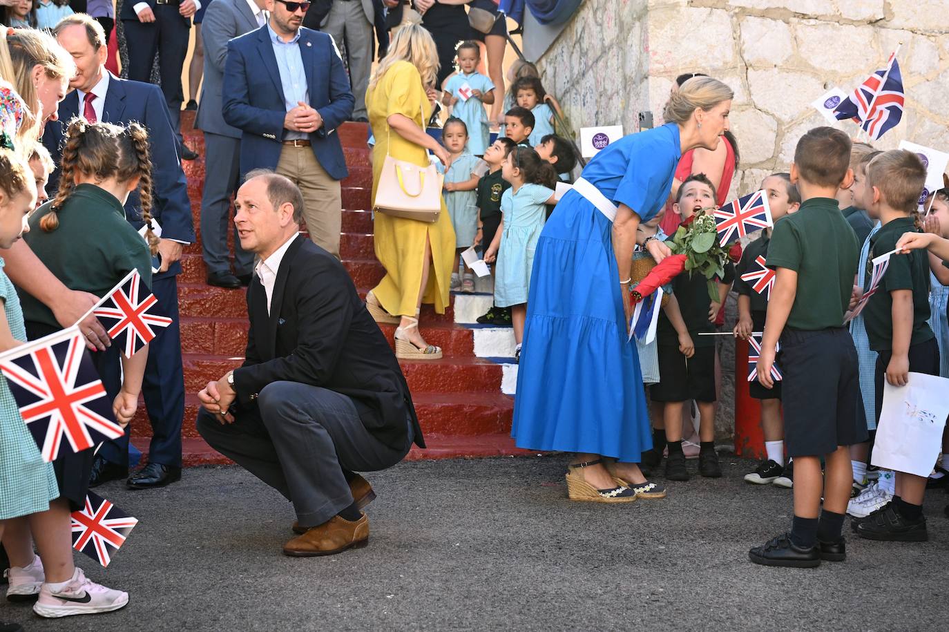 The Earl and Countess of Wessex during their second royal visit to the Rock