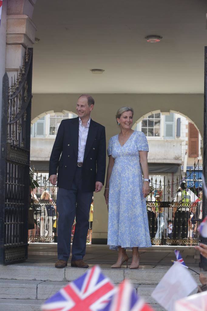 The Earl and Countess of Wessex during their second royal visit to the Rock