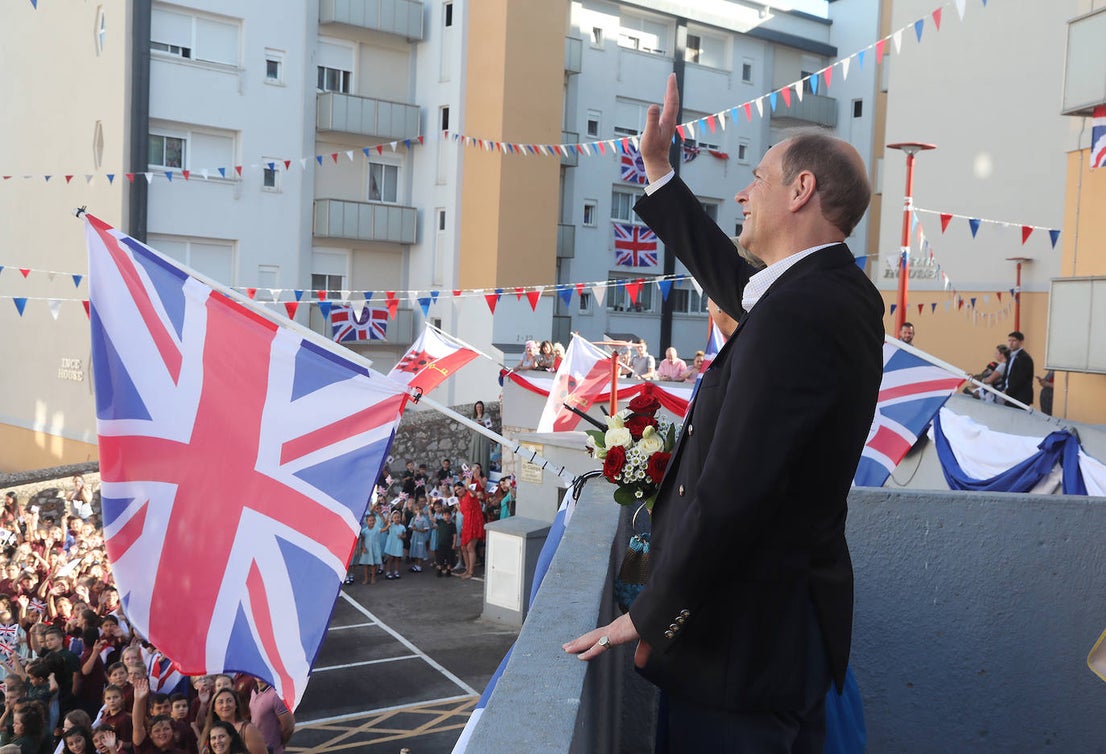 The Earl and Countess of Wessex during their second royal visit to the Rock