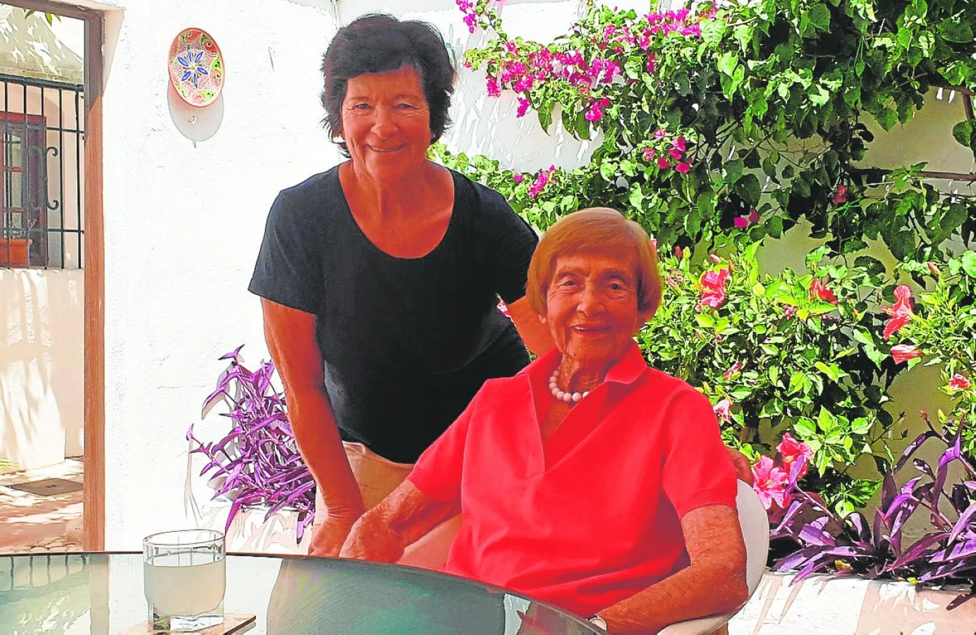 Eileen and her daughter Hilary relaxing in the garden of their home in Fuengirola. 