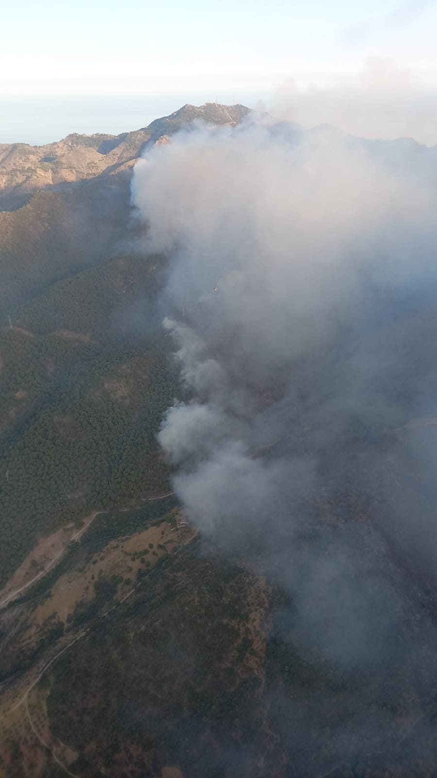 Photograph of the Alhaurín el Grande fire, as seen from the air.