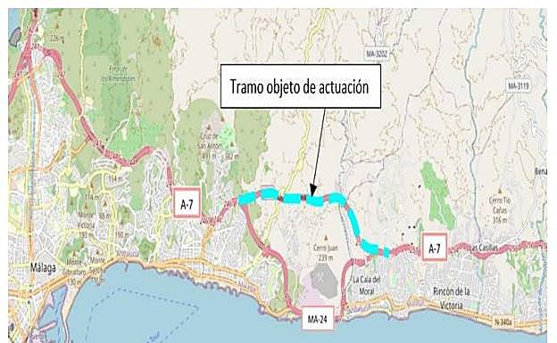 The section of the A-7 to be resurfaced 