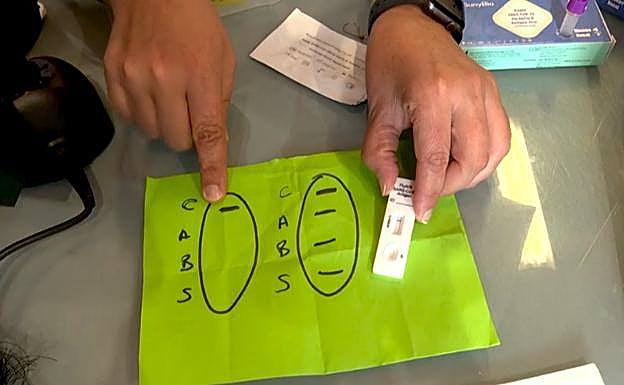 The test is simple to do and the results appear within 20 minutes. 