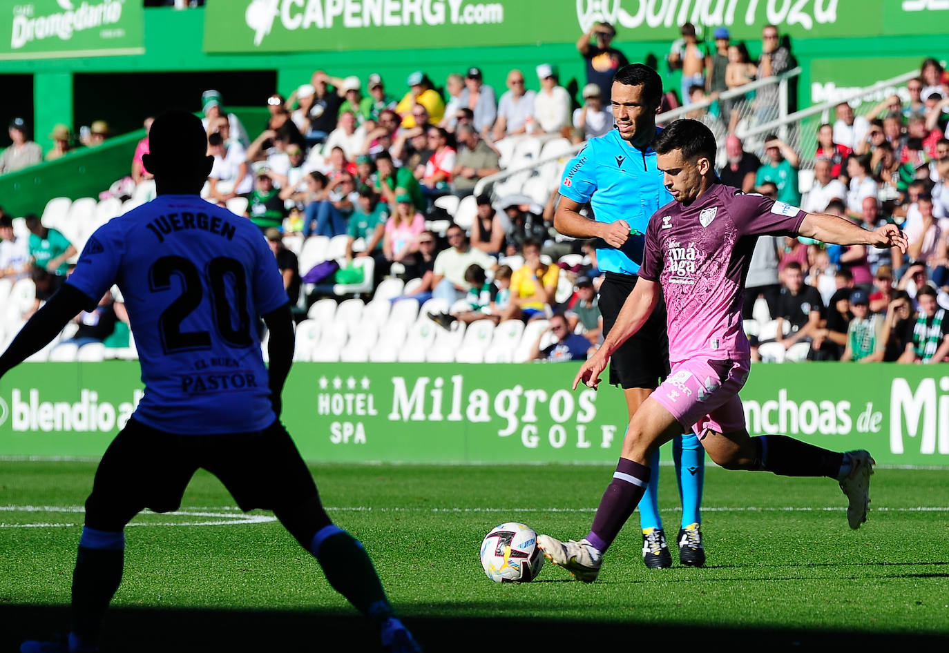 Ramón in action during Malaga's goalless draw against Racing Santander. 