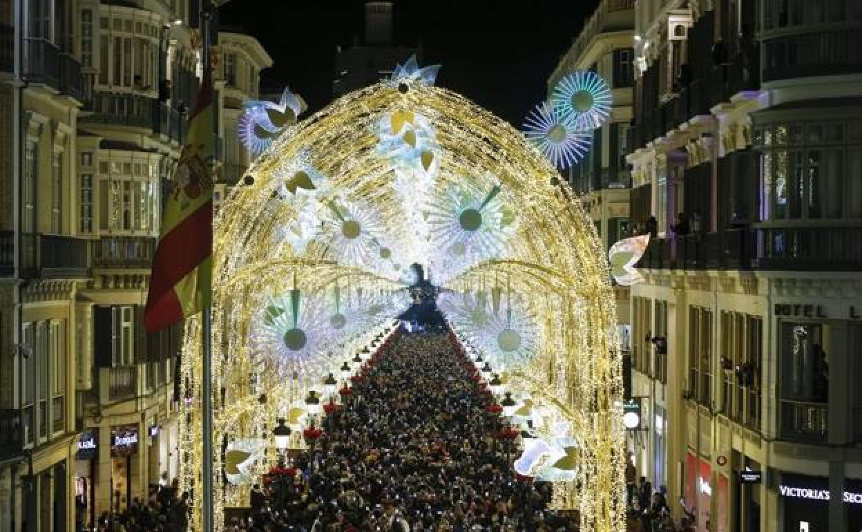 Christmas lights in Calle Larios last year. 