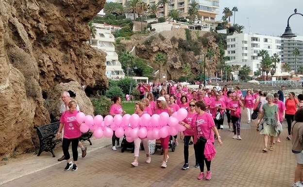 Hundreds turn out in pink for breast cancer awareness walk on the Costa del Sol