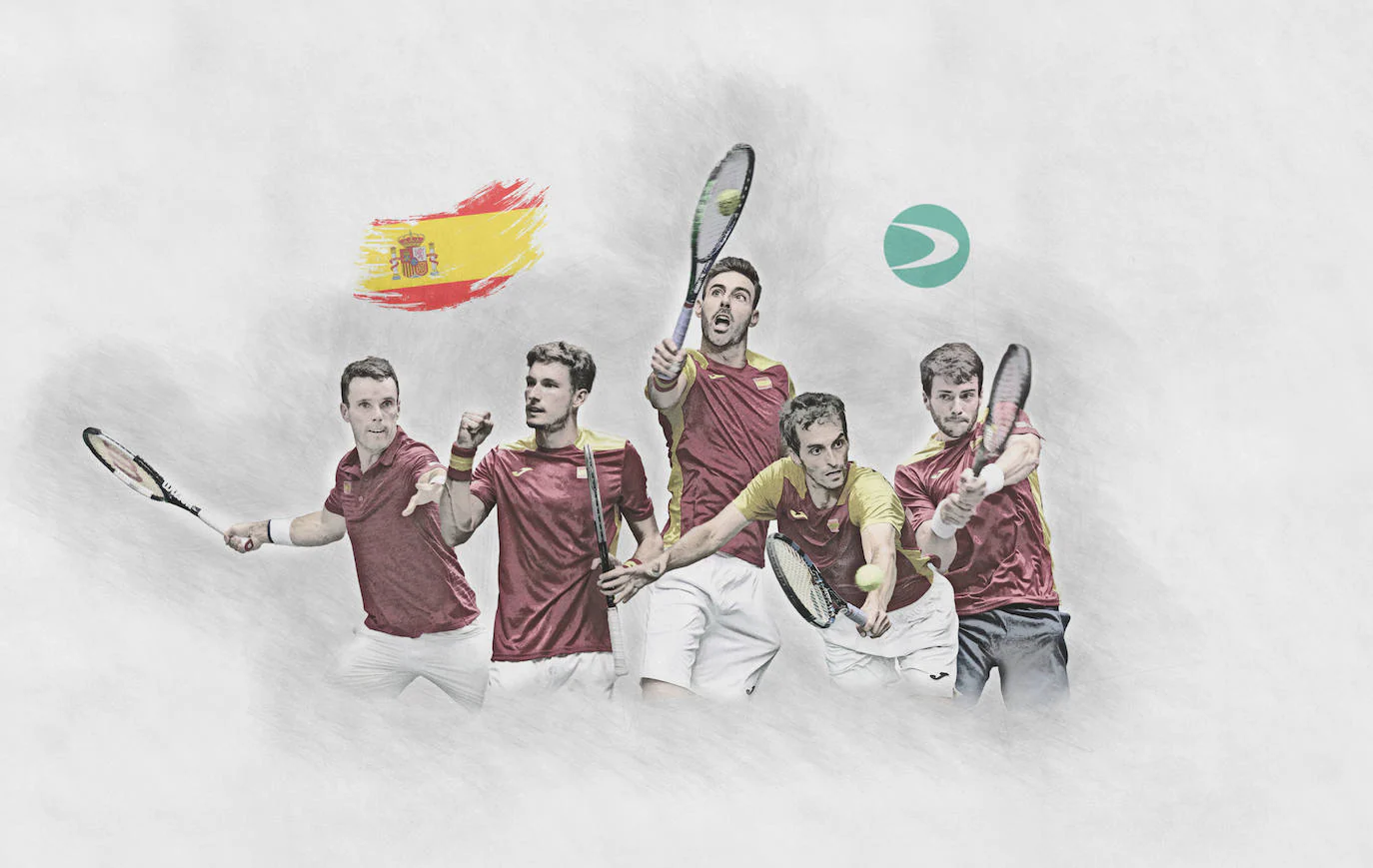 The Spanish players who will take part in the Davis Cup Finals. 