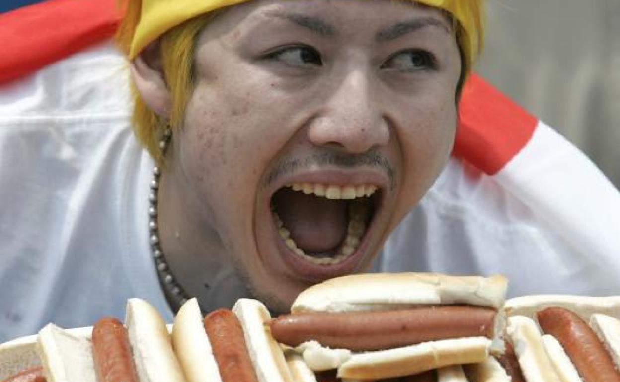 A food-eating contest participant. 