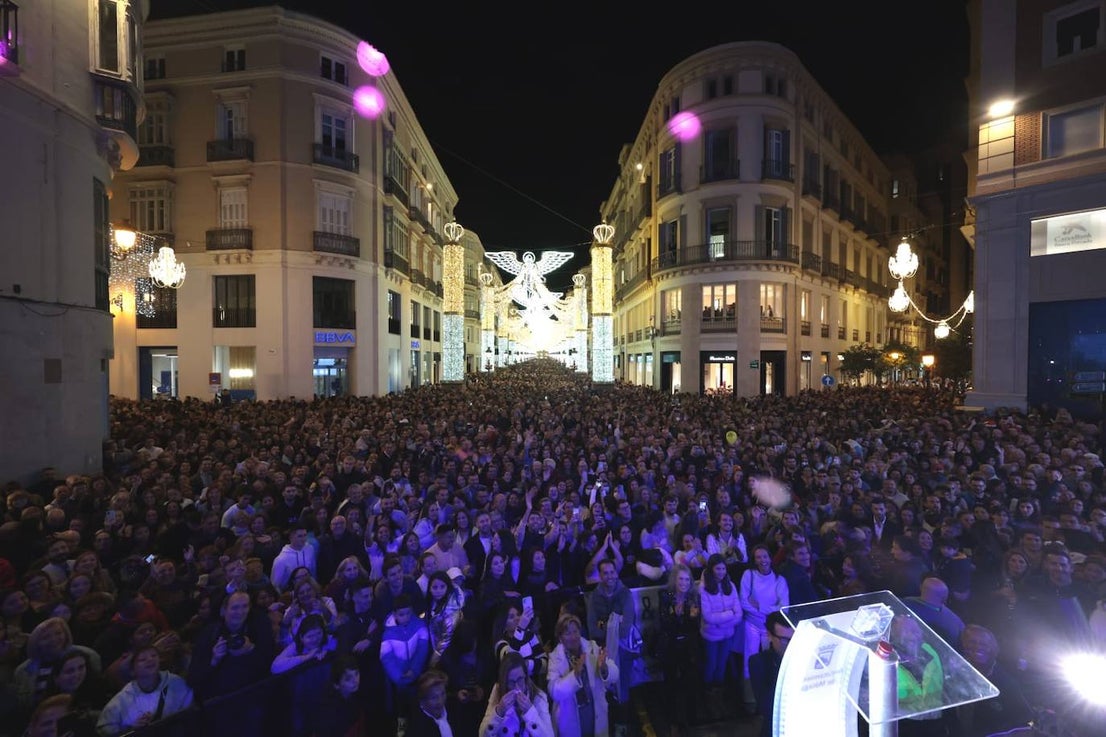 Christmas lights in Malaga city centre.