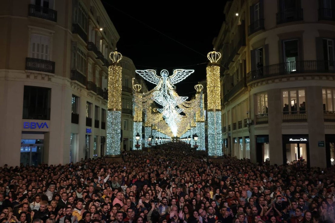 Christmas lights in Malaga city centre.