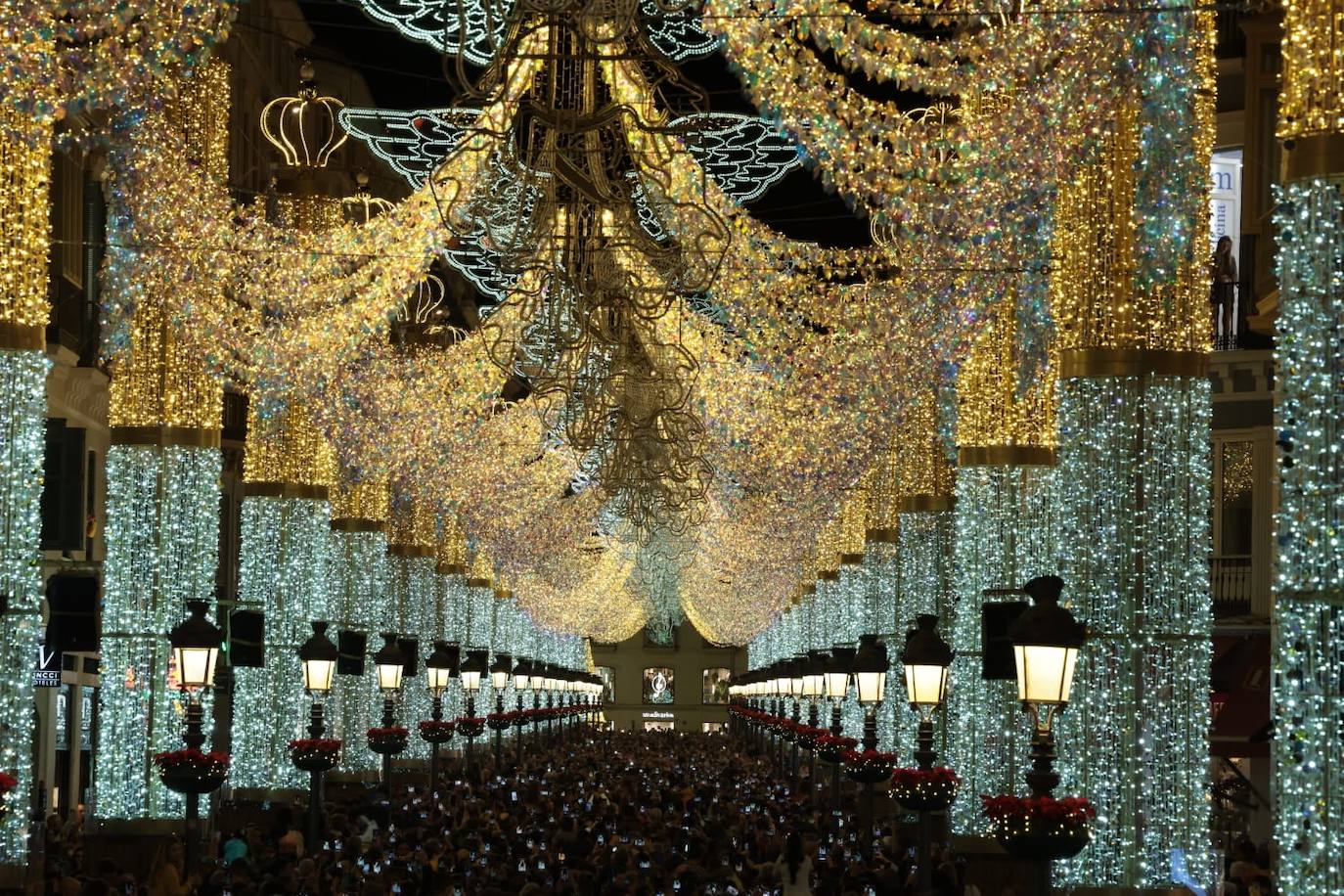 Christmas lights in Malaga city centre.