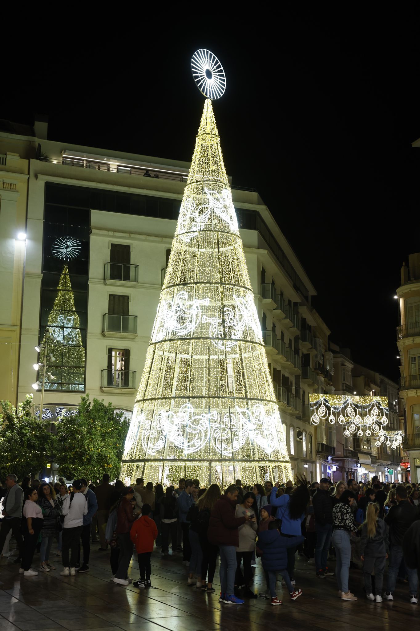 Christmas lights in Malaga city centre.