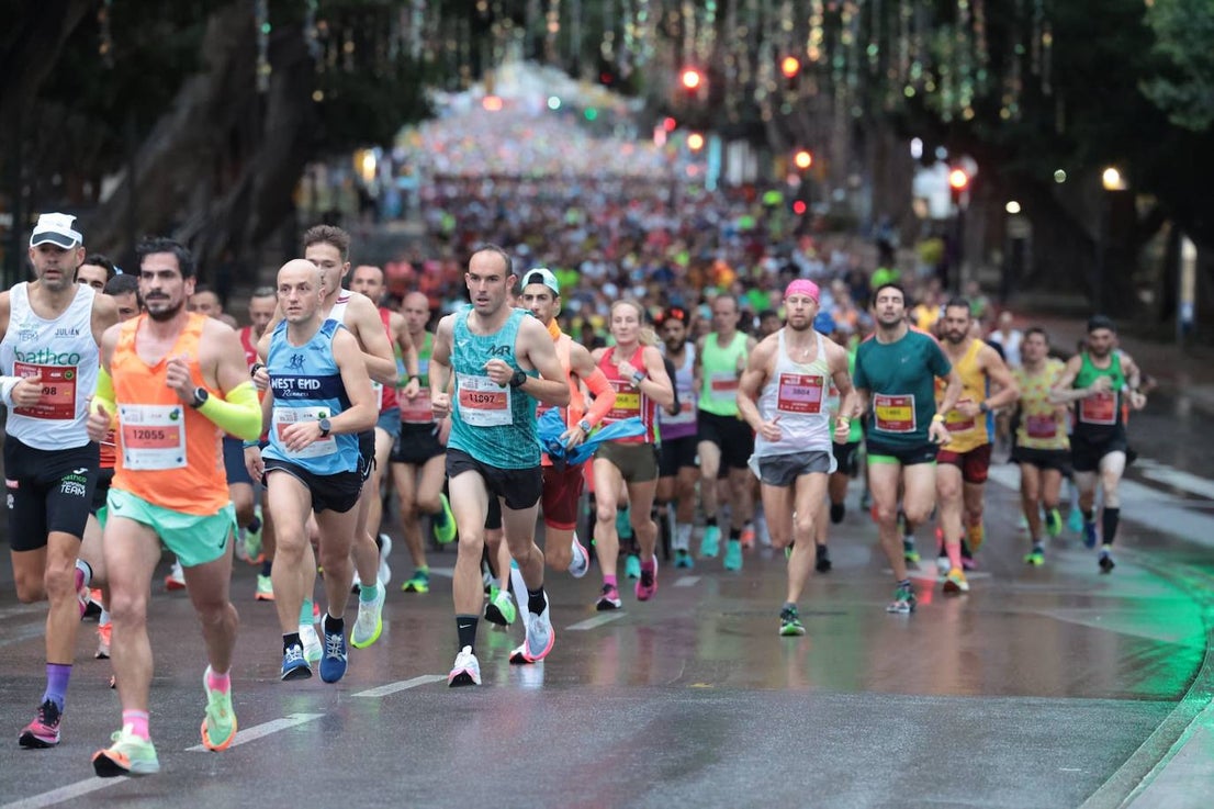 Runners in the Generali Malaga Marathon race on Sunday, 11 December 2022