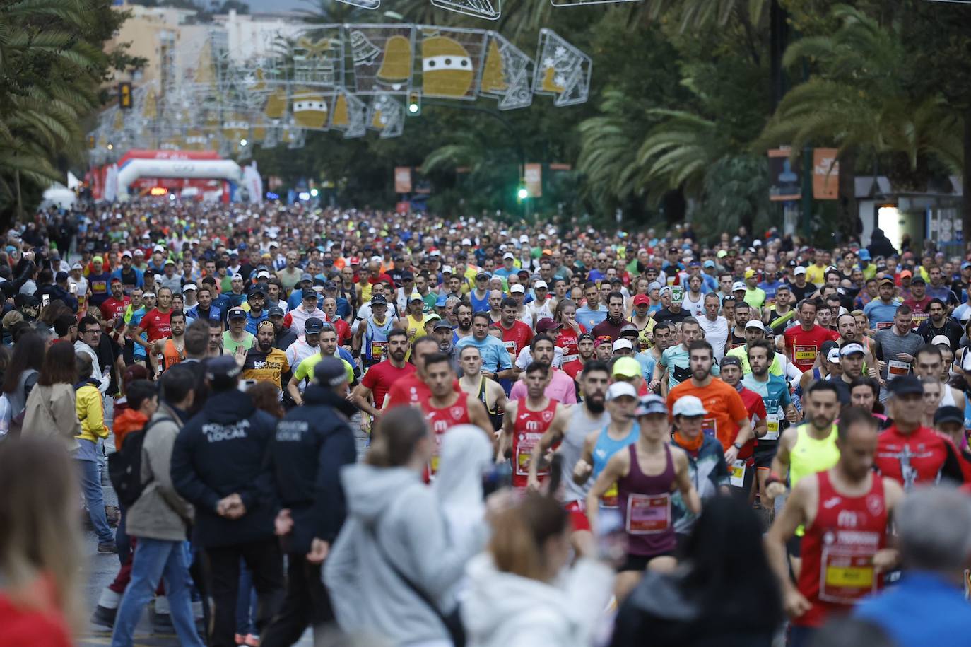 Runners in the Generali Malaga Marathon race on Sunday, 11 December 2022