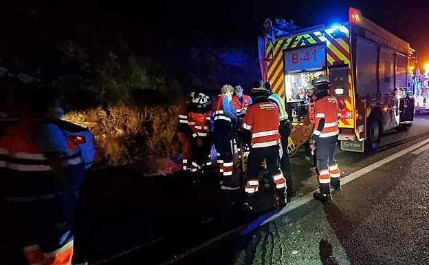 Emergency services at the scene.