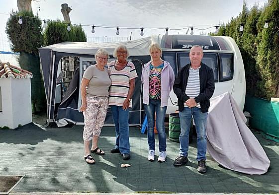 Nancy, Marie-Louise and Vanessa and Mark Butler have been coming to the campsite for many years.