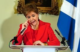 The Scottish First Minister during her resignation speech.