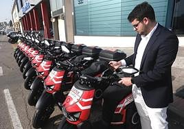 Electric motorcycles for rent by the minute.