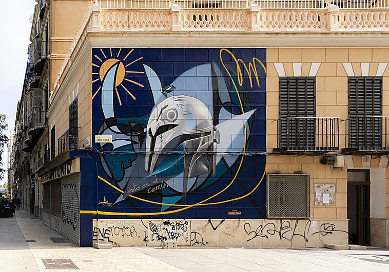 The graffiti work in progress.