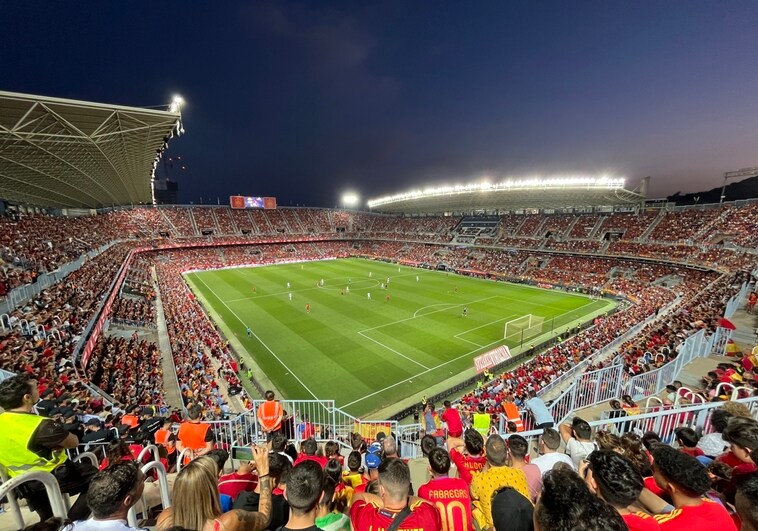 The view inside La Rosaleda during Spain's last game in Malaga, against the Czech Republic.