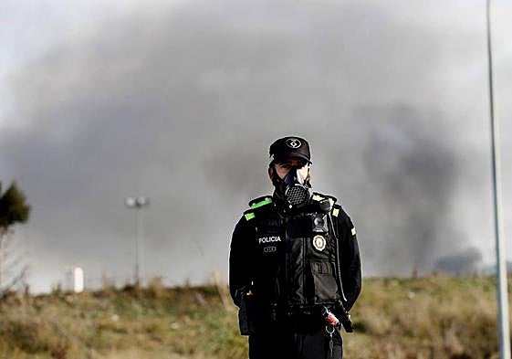 Emergency services at the scene today.