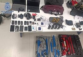 Some of the equipment that was seized by police.