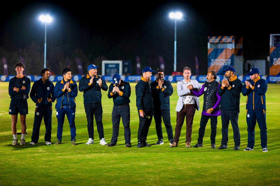 Dreux lift European Cricket League champions trophy, in pictures
