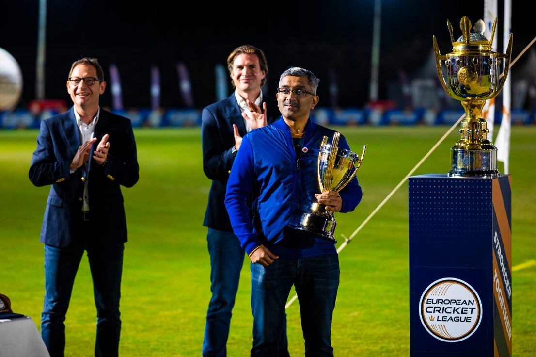 Dreux lift European Cricket League champions trophy, in pictures