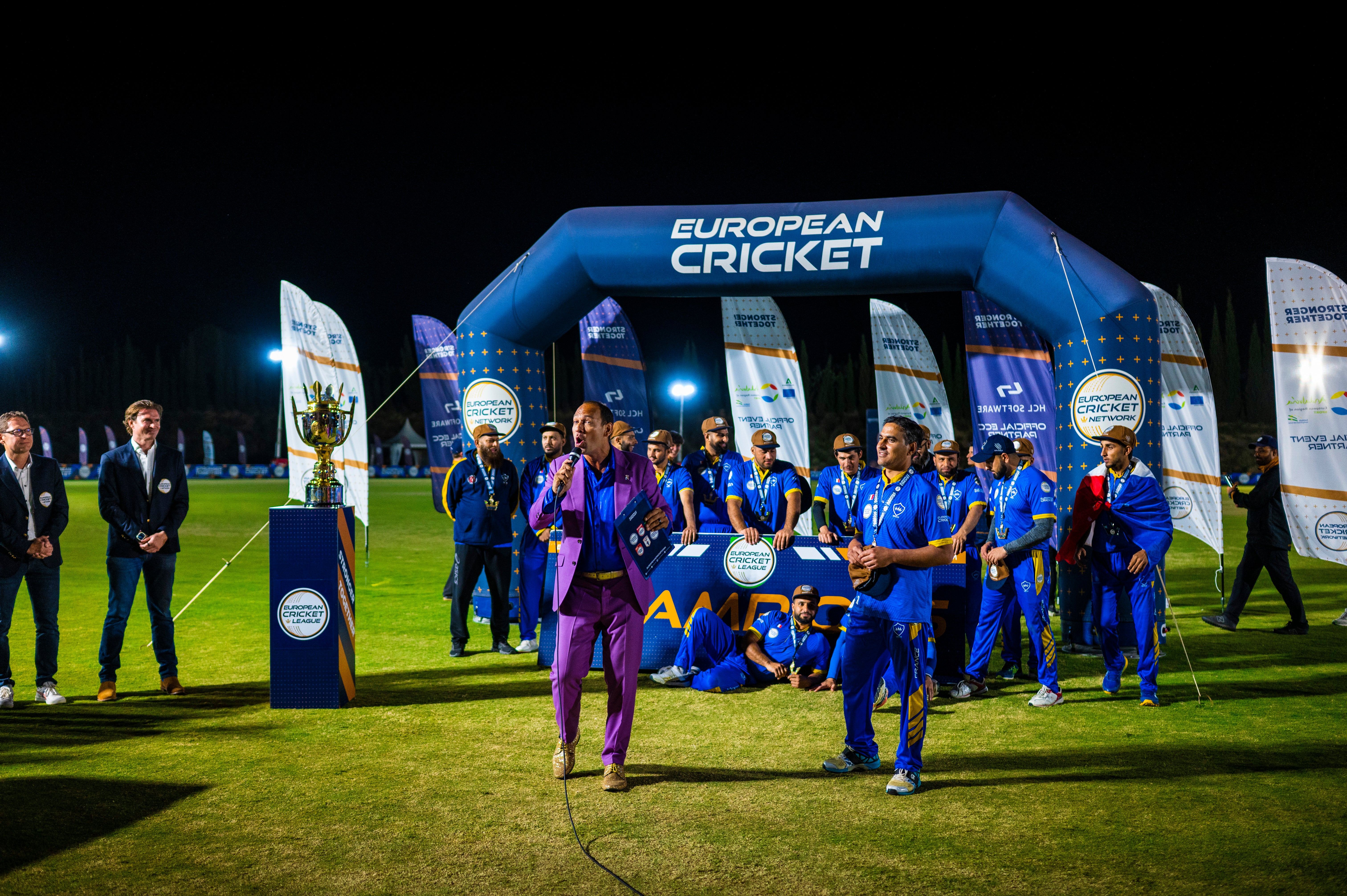 Dreux lift European Cricket League champions trophy, in pictures