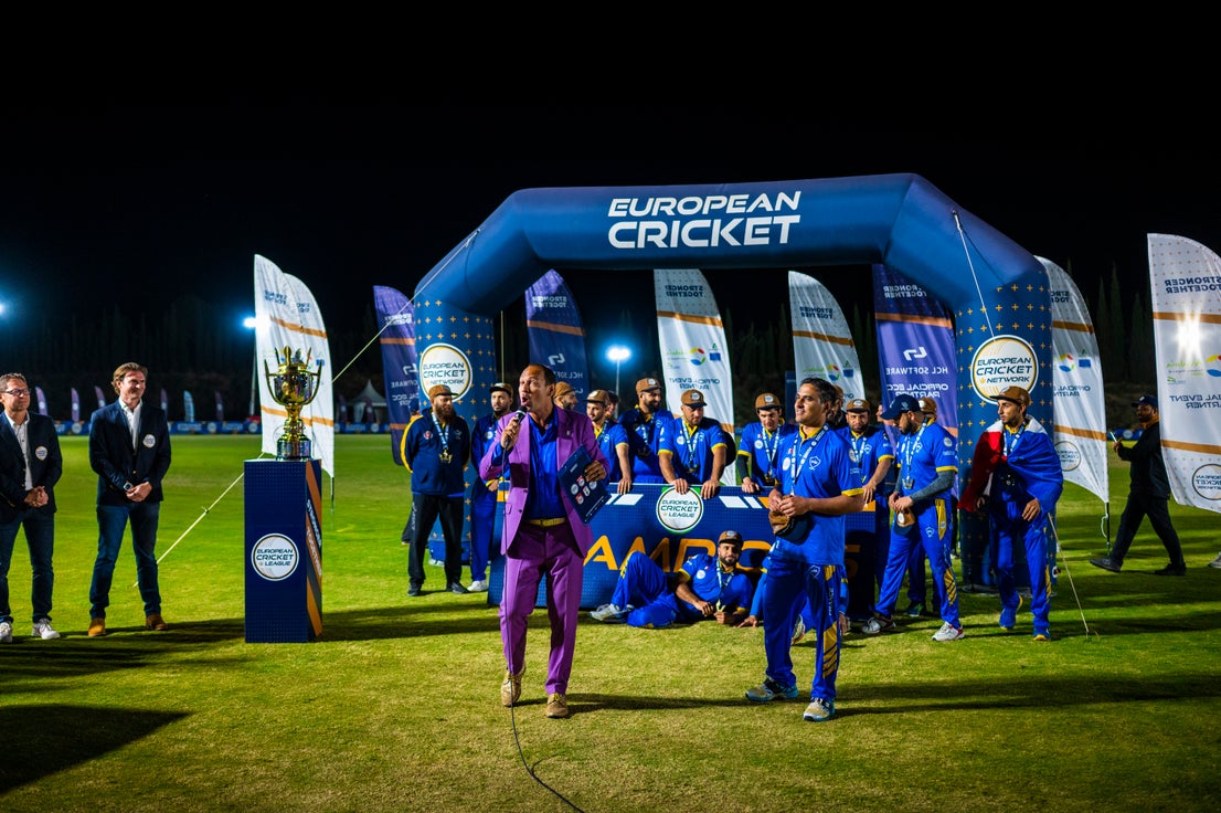 Dreux lift European Cricket League champions trophy, in pictures