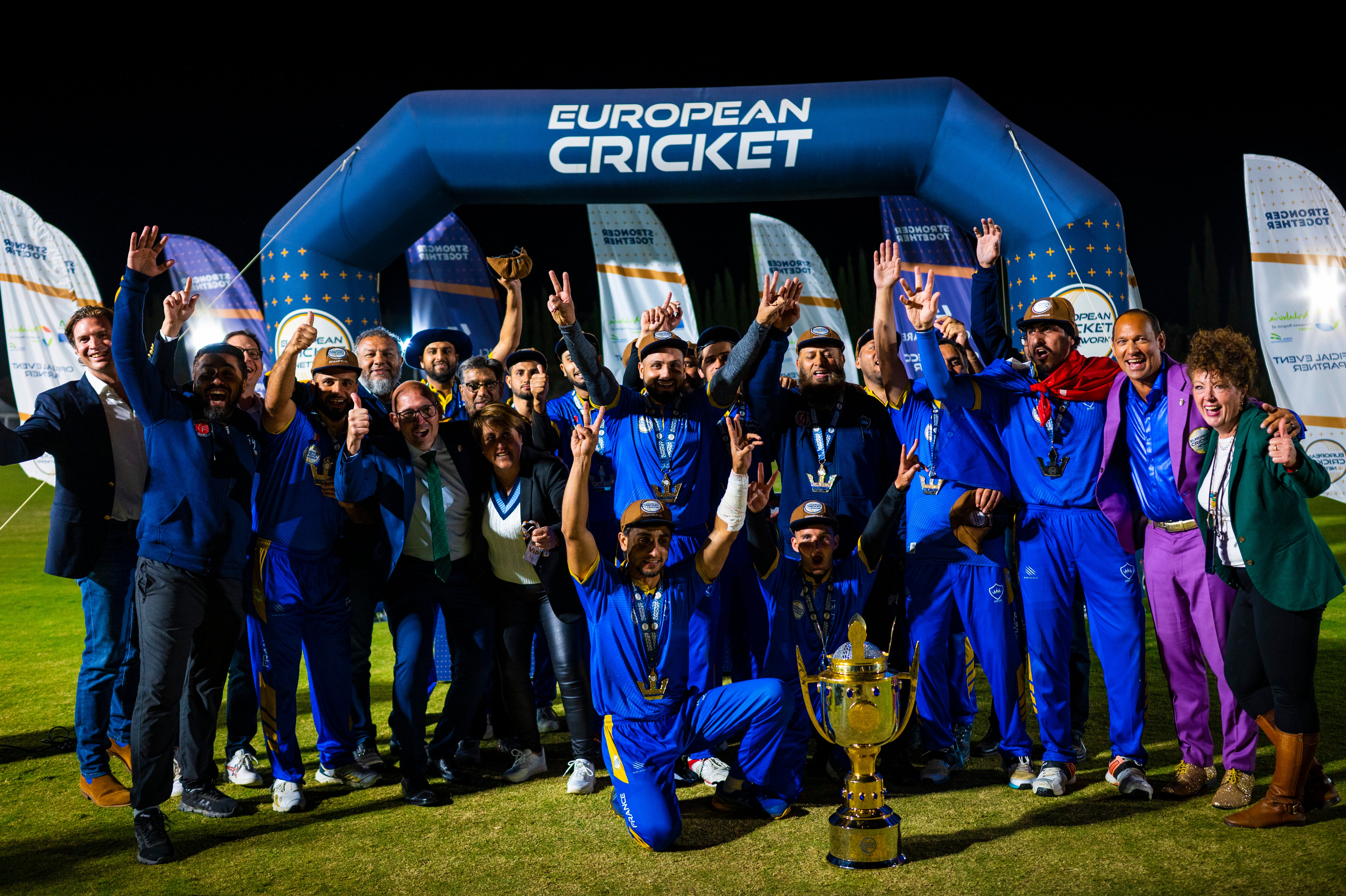 Dreux lift European Cricket League champions trophy, in pictures