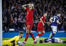 Joselu Mato during the match.