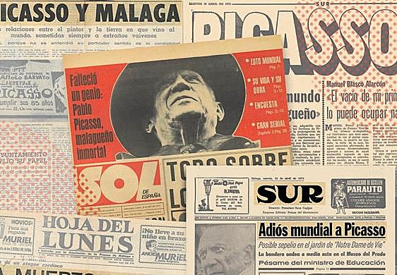 Pages from the local press in 1973 from the SUR and Picasso Casa Natal archives.
