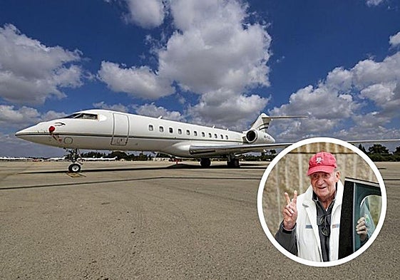 The luxury plane in which Juan Carlos I is flying to Vigo.