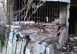 The aftermath of the attack on the victim's home after the bombing.