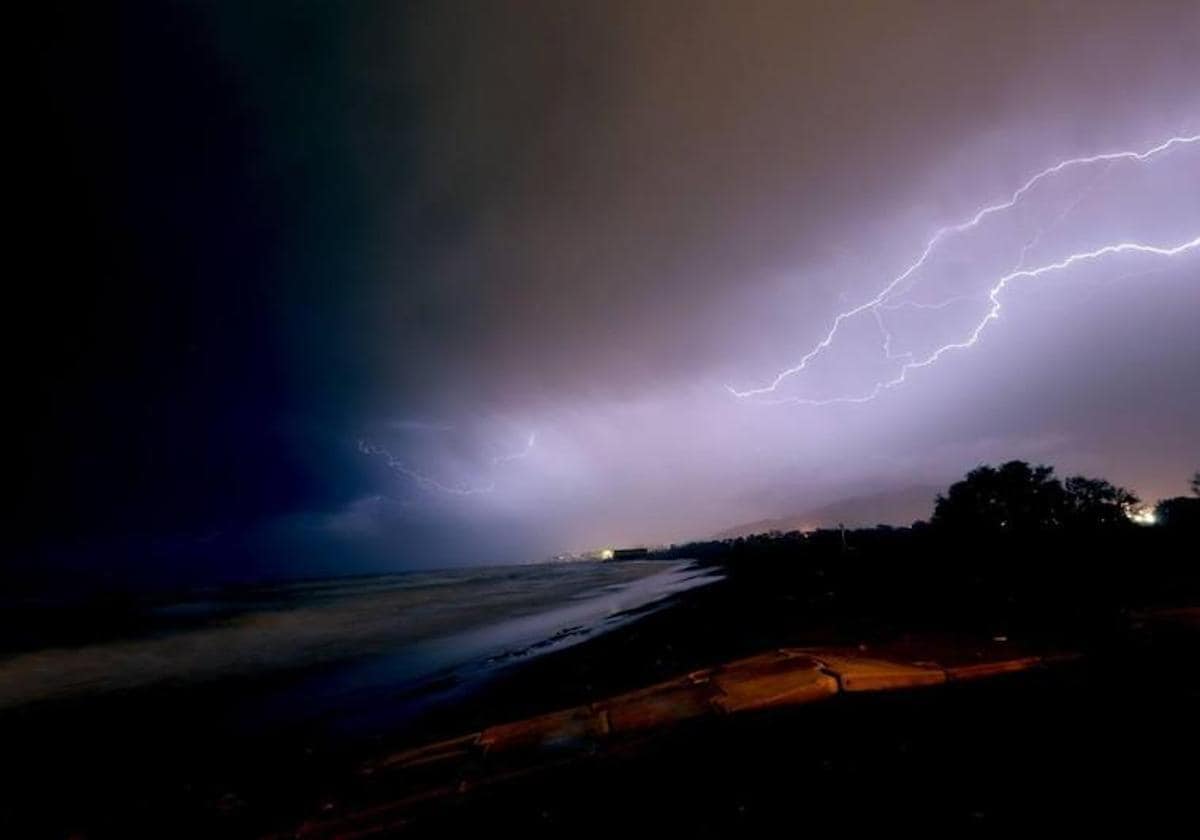 File image of a thunderstorm on the coast