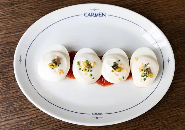 At Carmen at Only You, they make deviled eggs with a 'Japanese' touch.