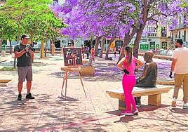 Filming of the televisionprogramme in Malaga city centre.