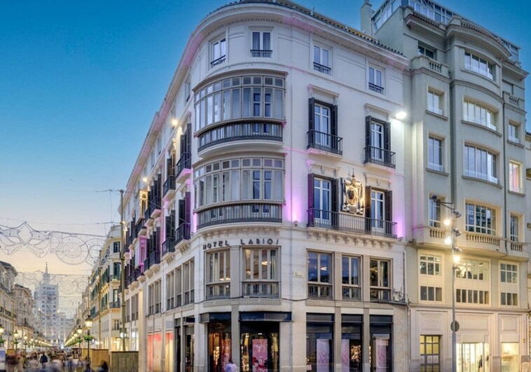 View of the Hotel Larios in Malaga city centre.