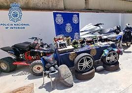 Some of the items seized in the police operation.