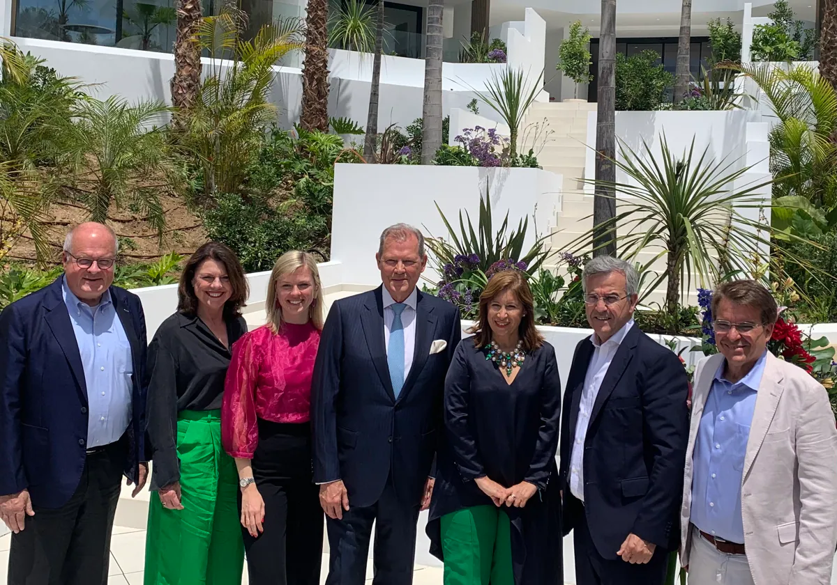 Members of The Flag team and the mayor of Estepona (2nd right) at the inauguration ceremony.