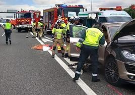 Emergency services at the scene of the crash.