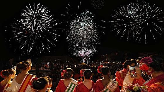 Fireworks light up the sky as Marbella's San Bernabé fair gets into full swing
