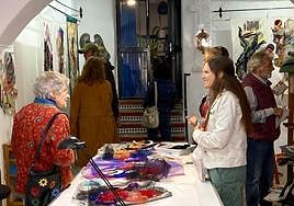 Visitors and artists at the Cómpeta Art Walk in May.