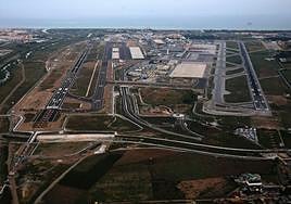 The two runways at Malaga Airport.