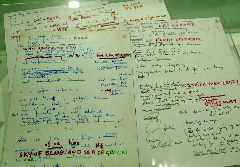 Lennon’s handwritten corrections in Juan Carrión’s notebook.